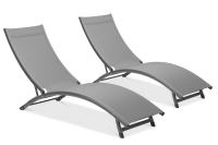 STAR Șezlong de grădină gri închis 2 buc - Focus Garden