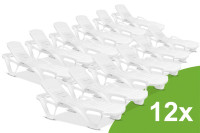 Zestaw leżaków plażowych MONOBLOCK White 12 szt. - Focus Garden