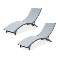 Scaun de plajă STAR gri deschis 2 buc - Focus Garden