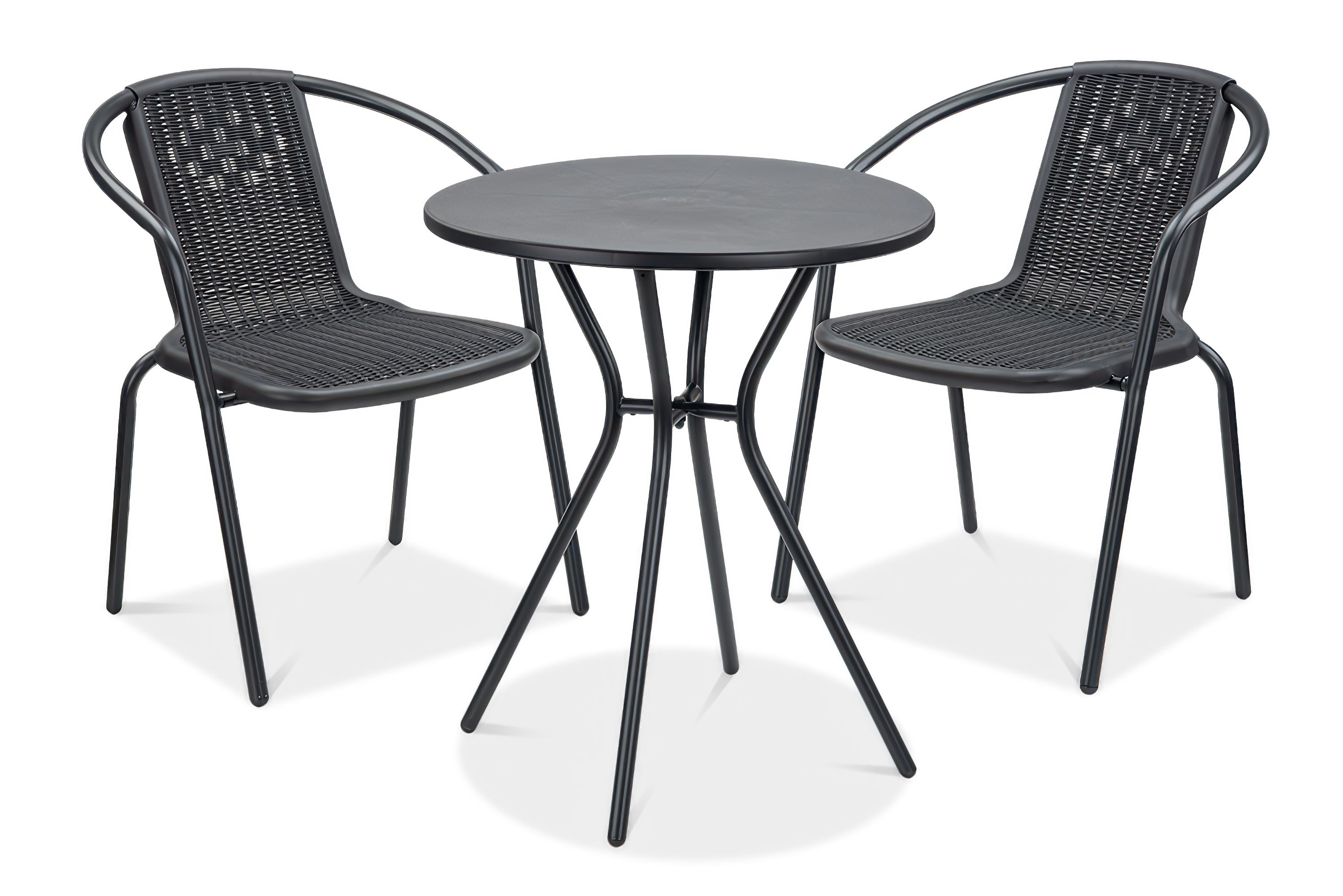 Zestaw małych mebli balkonowych Simple 2+1 graphite Focus Garden bez tła PNG