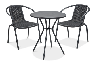 Zestaw małych mebli balkonowych Simple 2+1 graphite Focus Garden bez tła PNG