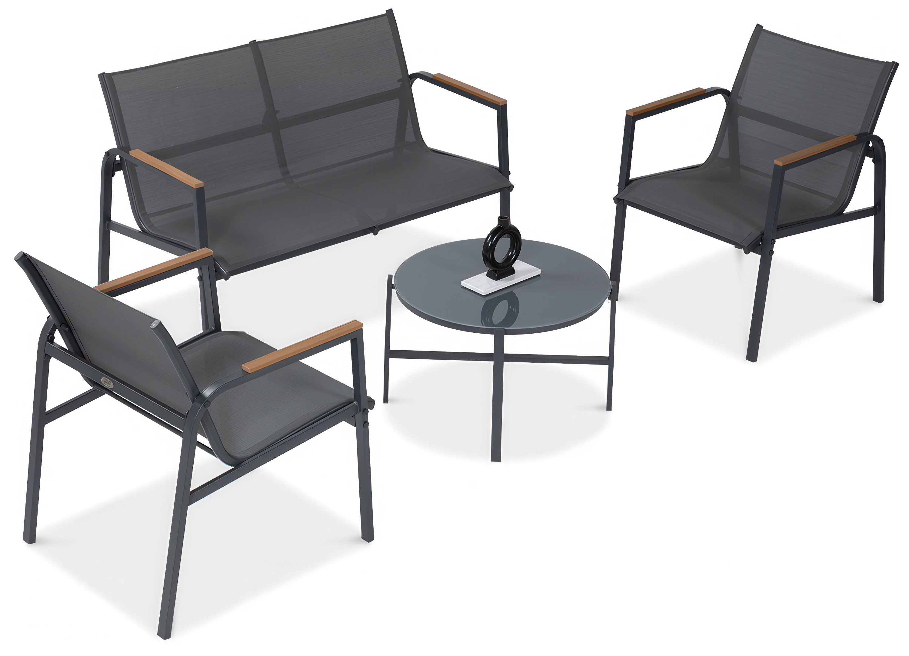 Zestaw mebli Mango Caffe Dark Grey Focus Garden bez tła PNG