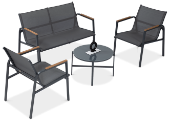 Zestaw mebli Mango Caffe Dark Grey Focus Garden bez tła PNG