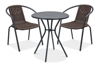 Zestaw balkonowy Simple 2+1 brown Focus Garden na białym tle PNG