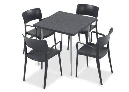 Zestaw mebli ogrodowych panora 4 plus 1 Anthracite Novussi