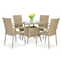 Zestaw ogrodowy technorattan FIESTA/LUGO 4+1 Beige