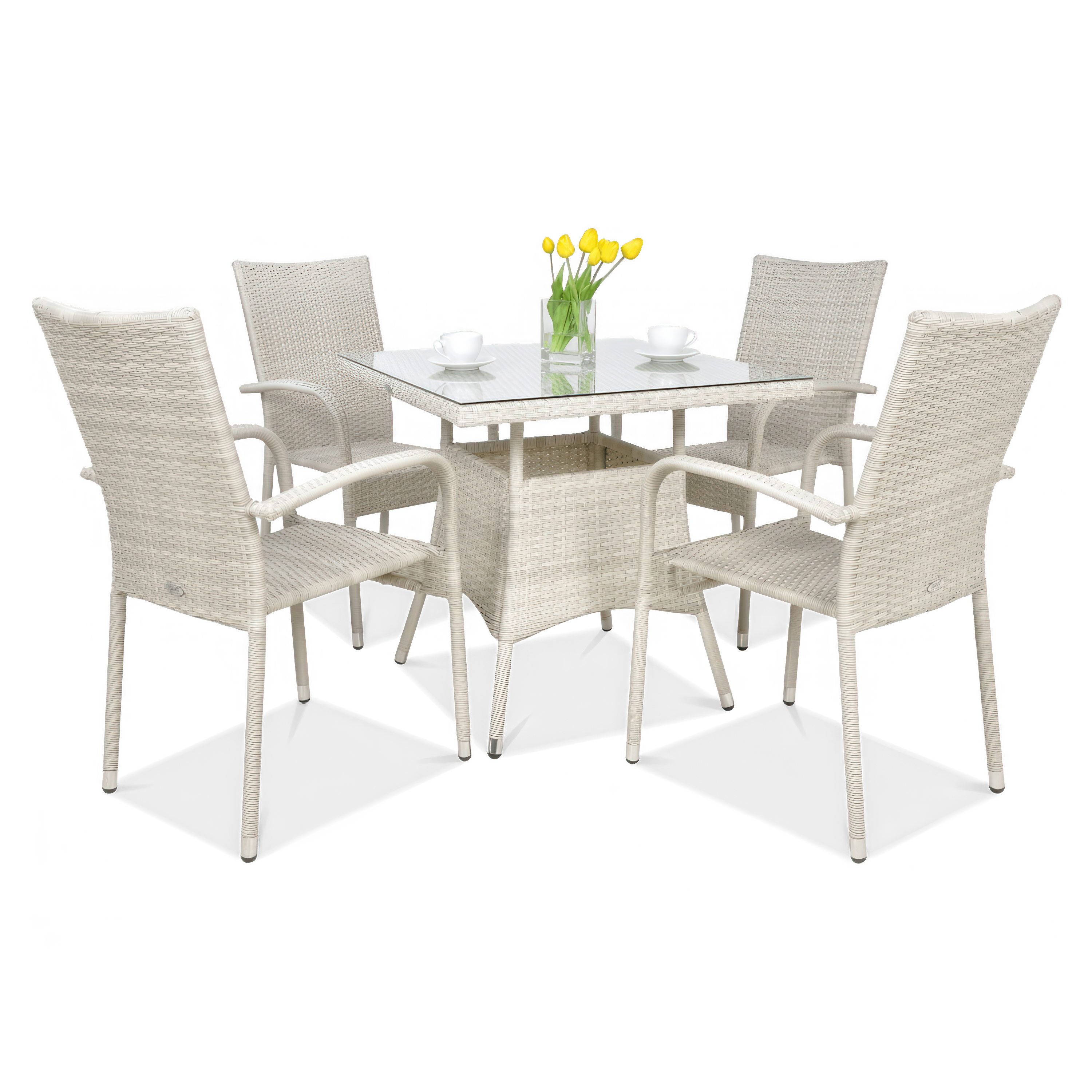 Zestaw ogrodowy technorattan FIESTA/LUGO 4+1 White