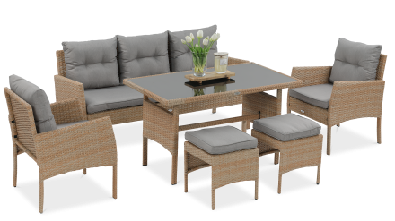 Set Technorattan CORTINA + PUFY Bej