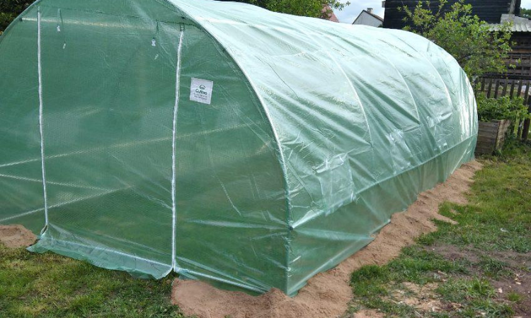 tunel cu folie de cultură asamblat corect