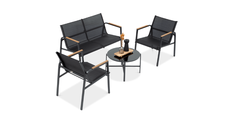 set de mobilier de grădină în negru