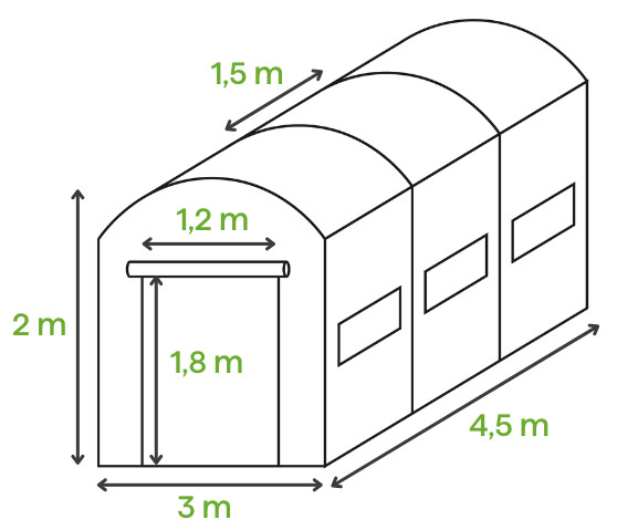 Wymiary tunelu ogrodowego Cultivo